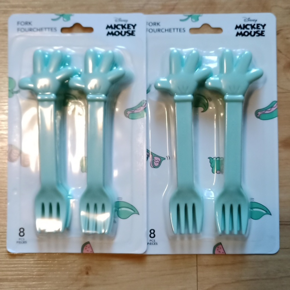 Disney Miniso Mickey Mouse Plastic Forks 2 packs of 8